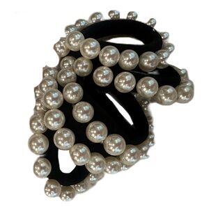 Faux Pearl Black‎ Stretch Pony Tail Hair Ties By Noir